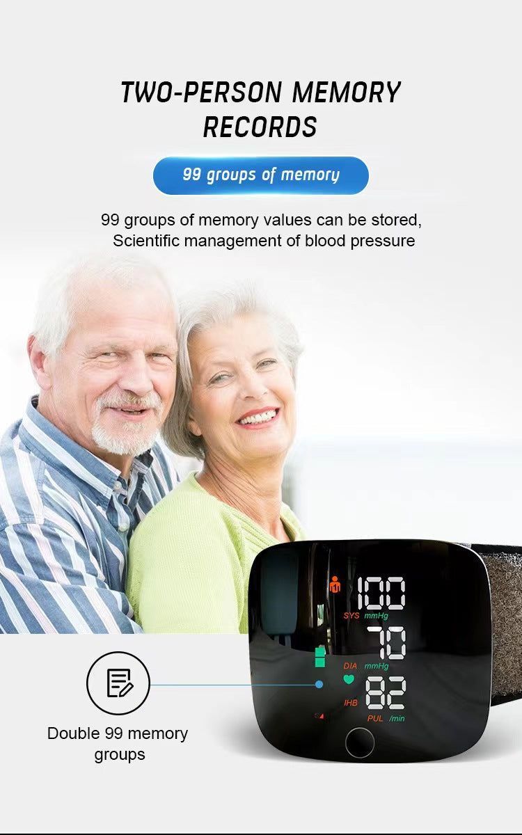 𝐀𝐮𝐭𝐨𝐦𝐚𝐭𝐢𝐜 𝐖𝐫𝐢𝐬𝐭 𝐁𝐏 𝐌𝐨𝐧𝐢𝐭𝐨𝐫™ - Clinically Accurate w/ Large Backlit Display, Adjustable Cuff, Voice Broadcast & Case